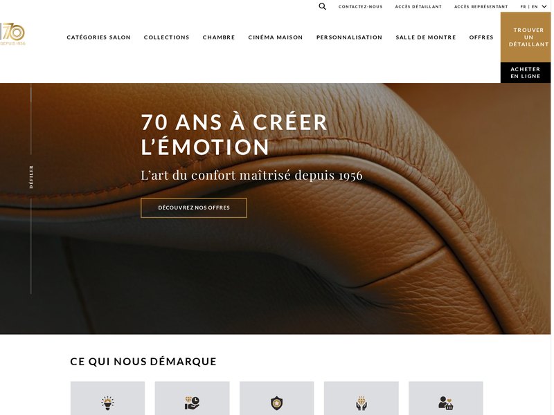 Page d'accueil du site web de Jaymar