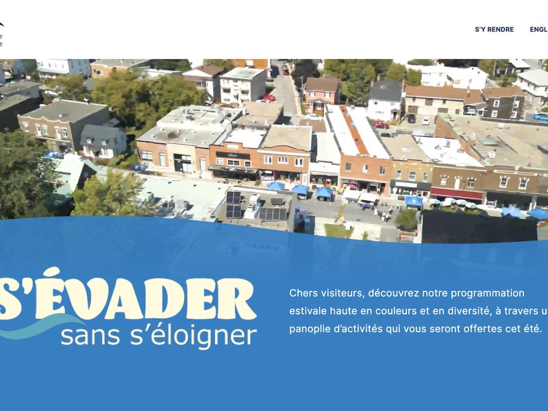 Page d'accueil du site web de Tourisme Sainte-Anne-de-Bellevue